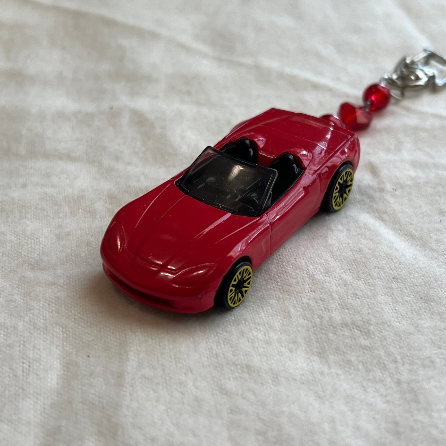 Corvette Beaded Keychain