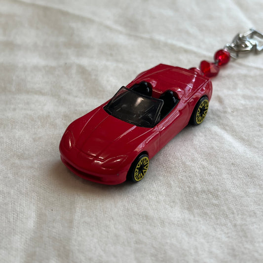 Corvette Beaded Keychain