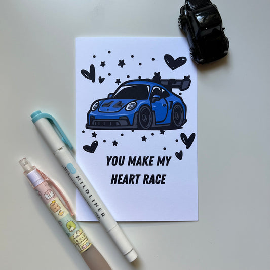 Porsche GT3 Valentine's Day Card