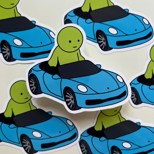 Sitting in Porsche 911 Carrera Cabriolet Sticker