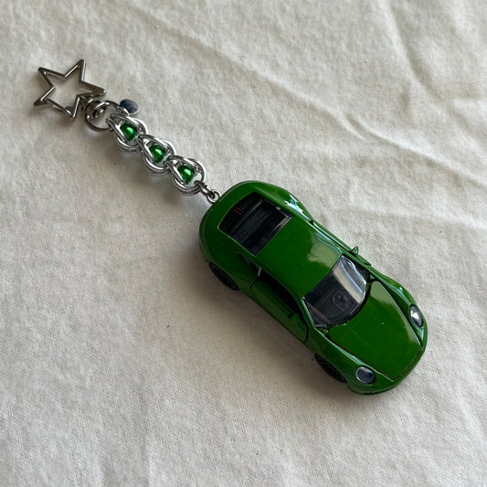 Porsche Carrera Beaded Keychain