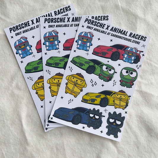 Porsche X Animal Racers V2 Sticker Sheet
