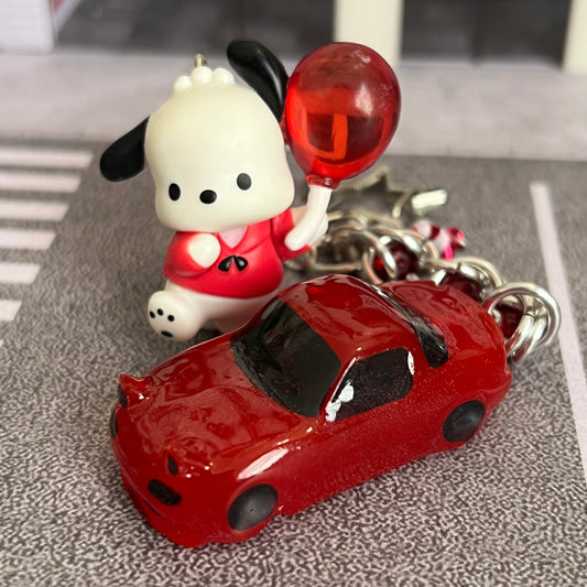 NA Miata x Puppy Beaded Keychain