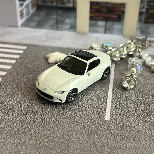 ND RF Miata White Beaded Keychain