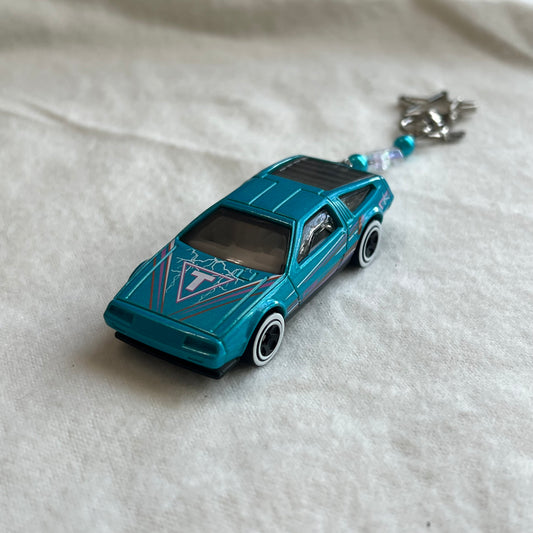 Delorean Beaded Keychain