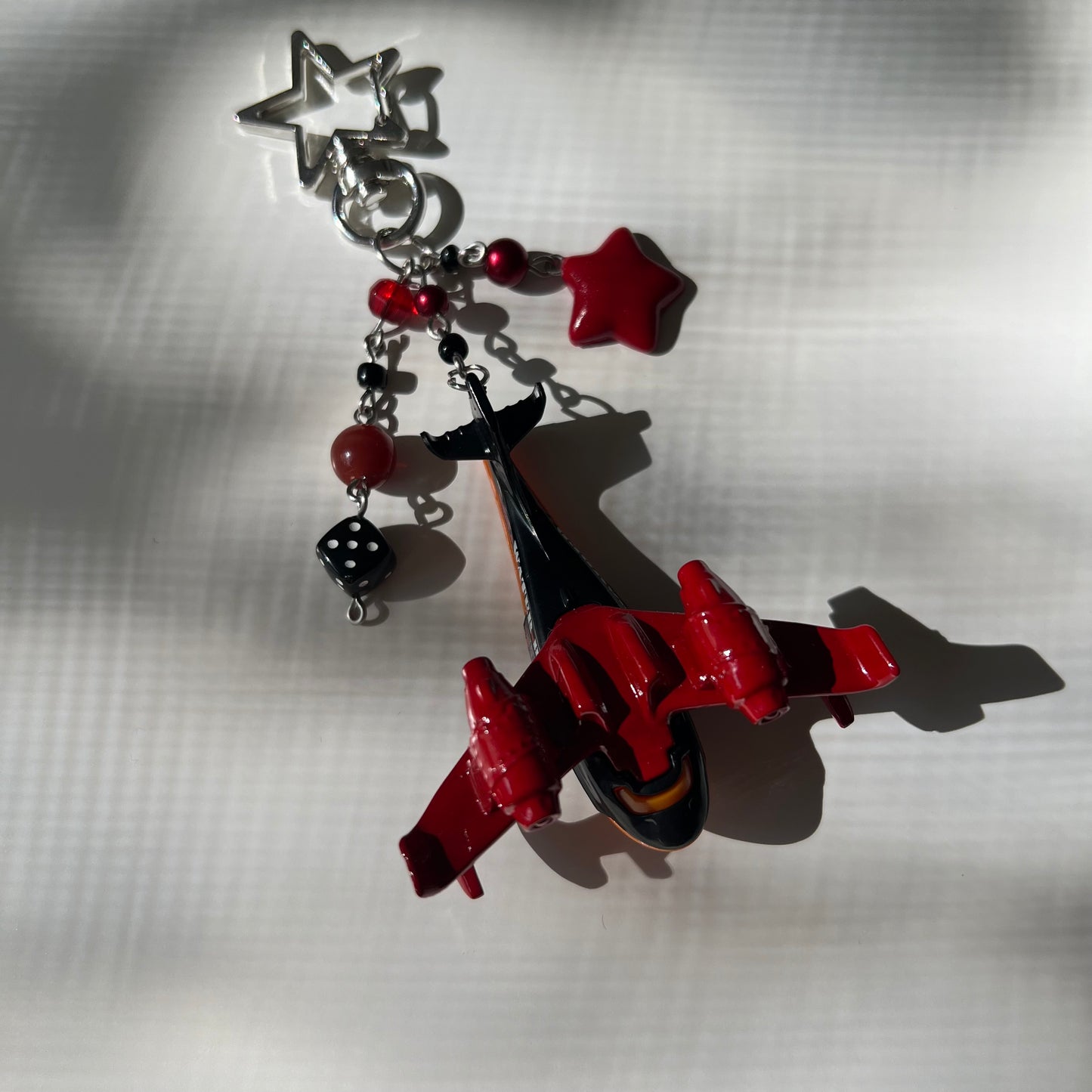 Water Bomber Plane Beaded Keychain