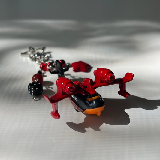 Water Bomber Plane Beaded Keychain