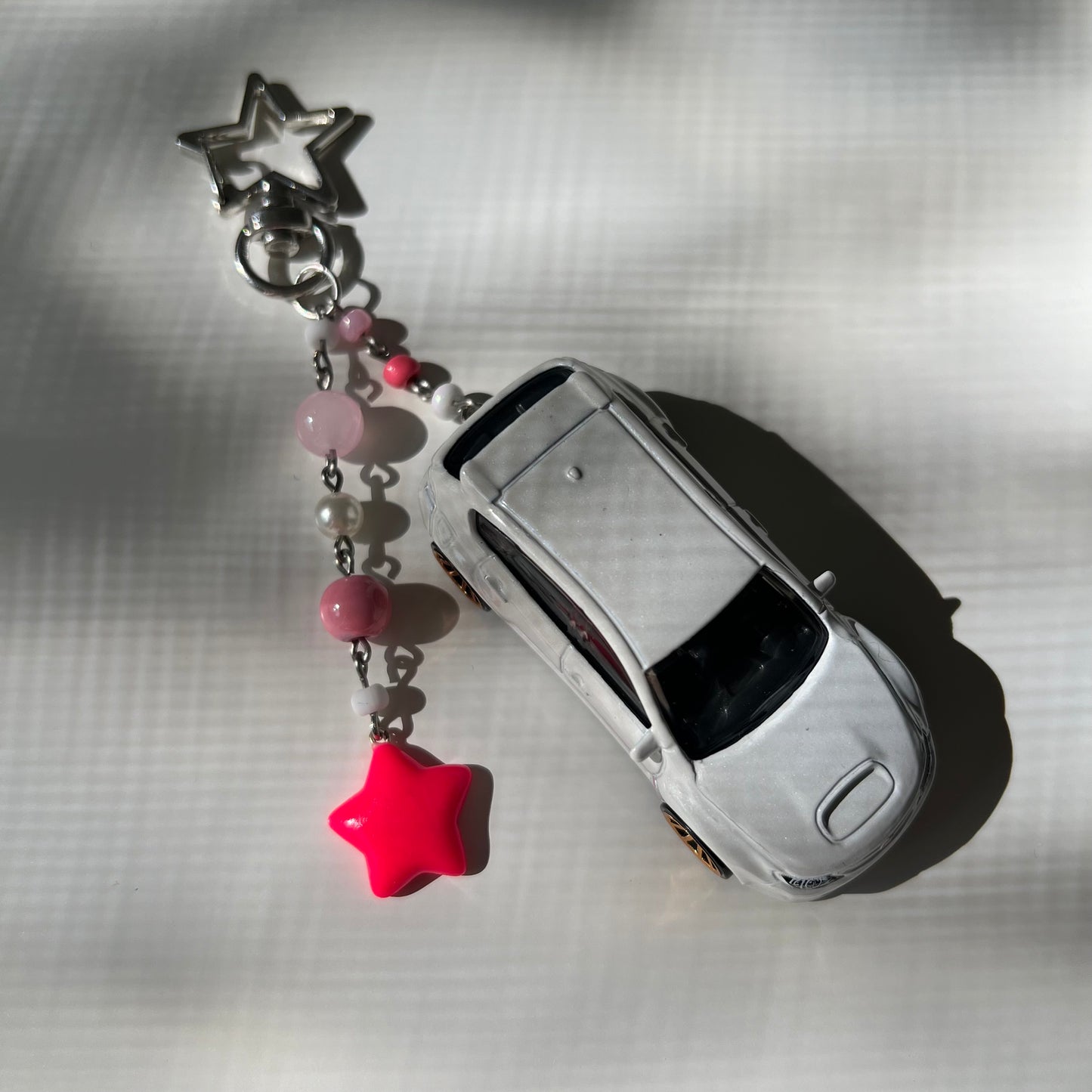 Subaru WRX STI Hatchback Beaded Keychain