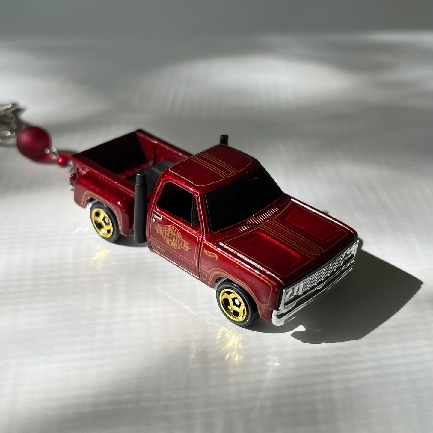 1978 Dodge Li'l Red Express Truck Beaded Keychain