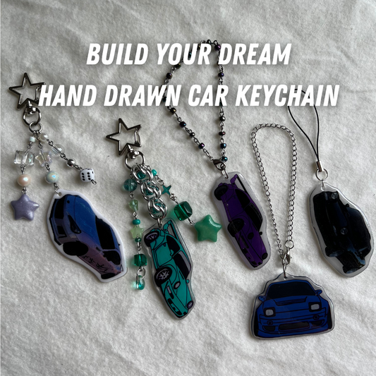Build Your Dream Hand Drawn Car Keychain (Custom Order)