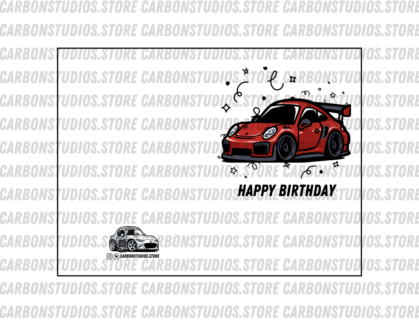 Porsche GT2 Birthday Card