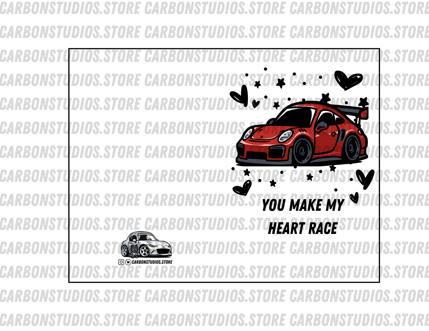 Porsche GT2 Valentine's Day Card