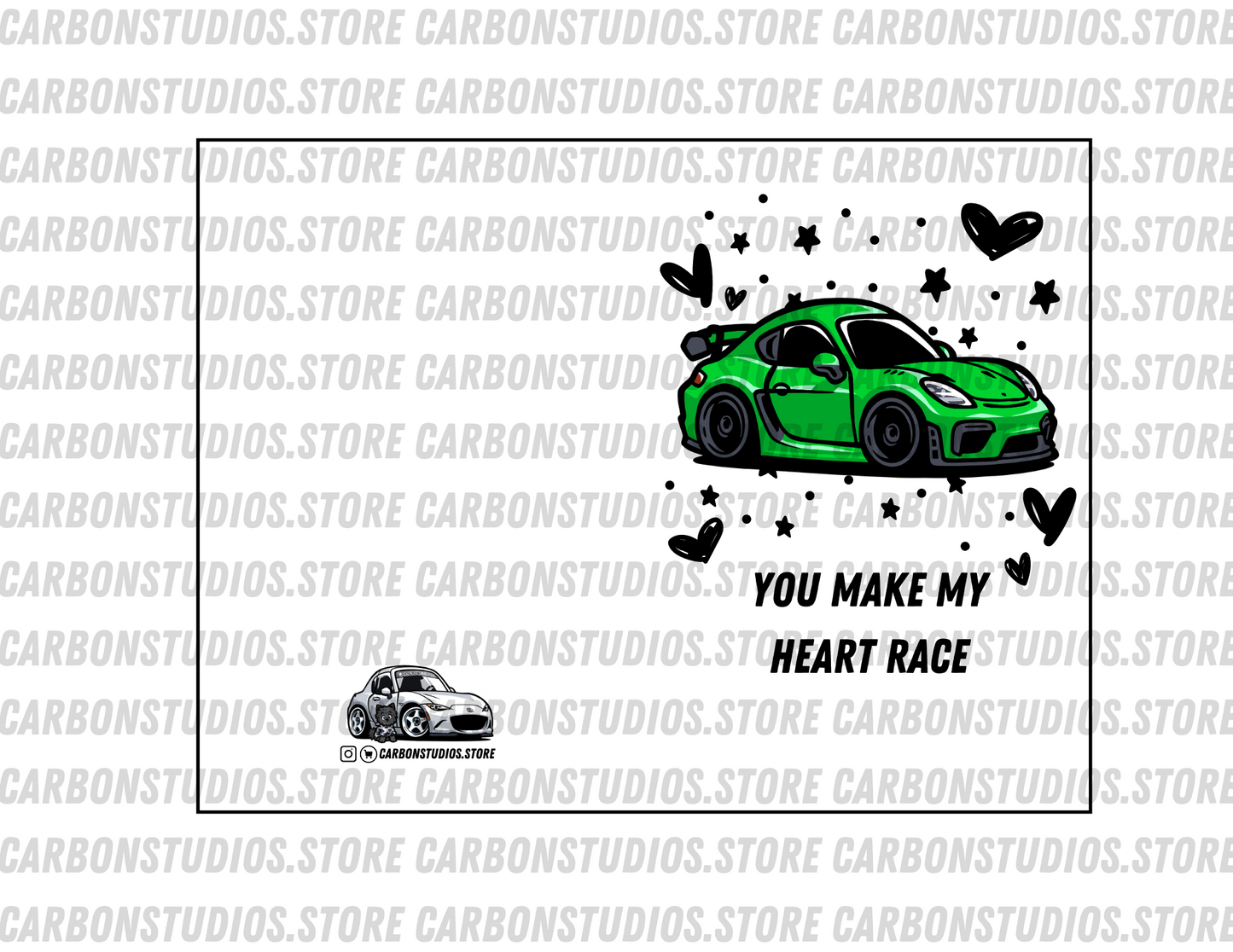 Porsche GT4 Valentine's Day Card