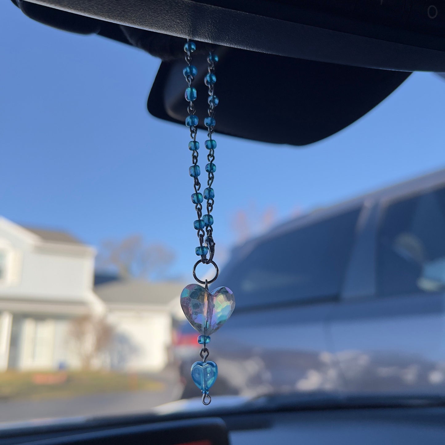 Cute Heart Rear View Mirror Hanging Charm