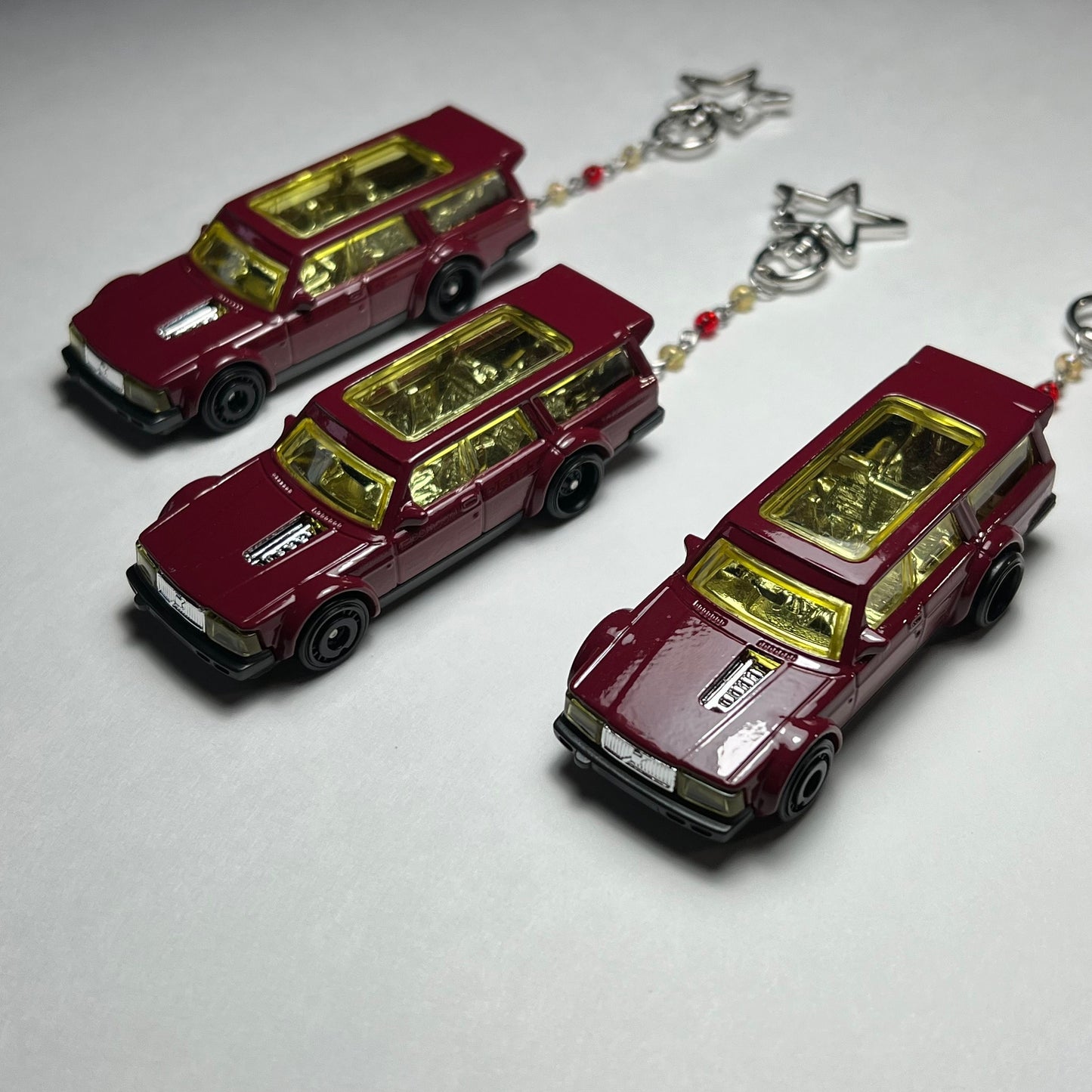 Volvo Drift Wagon Beaded Keychain