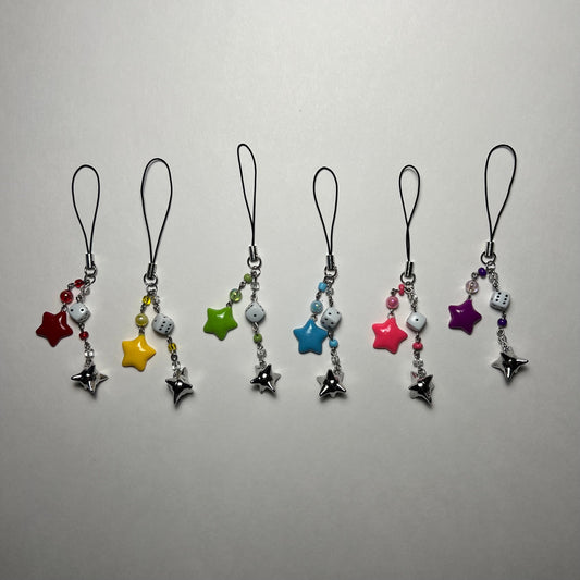 Spikey Star Beaded Phone Charm