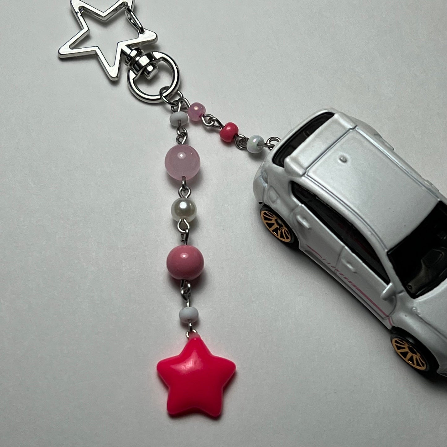 Subaru WRX STI Hatchback Beaded Keychain