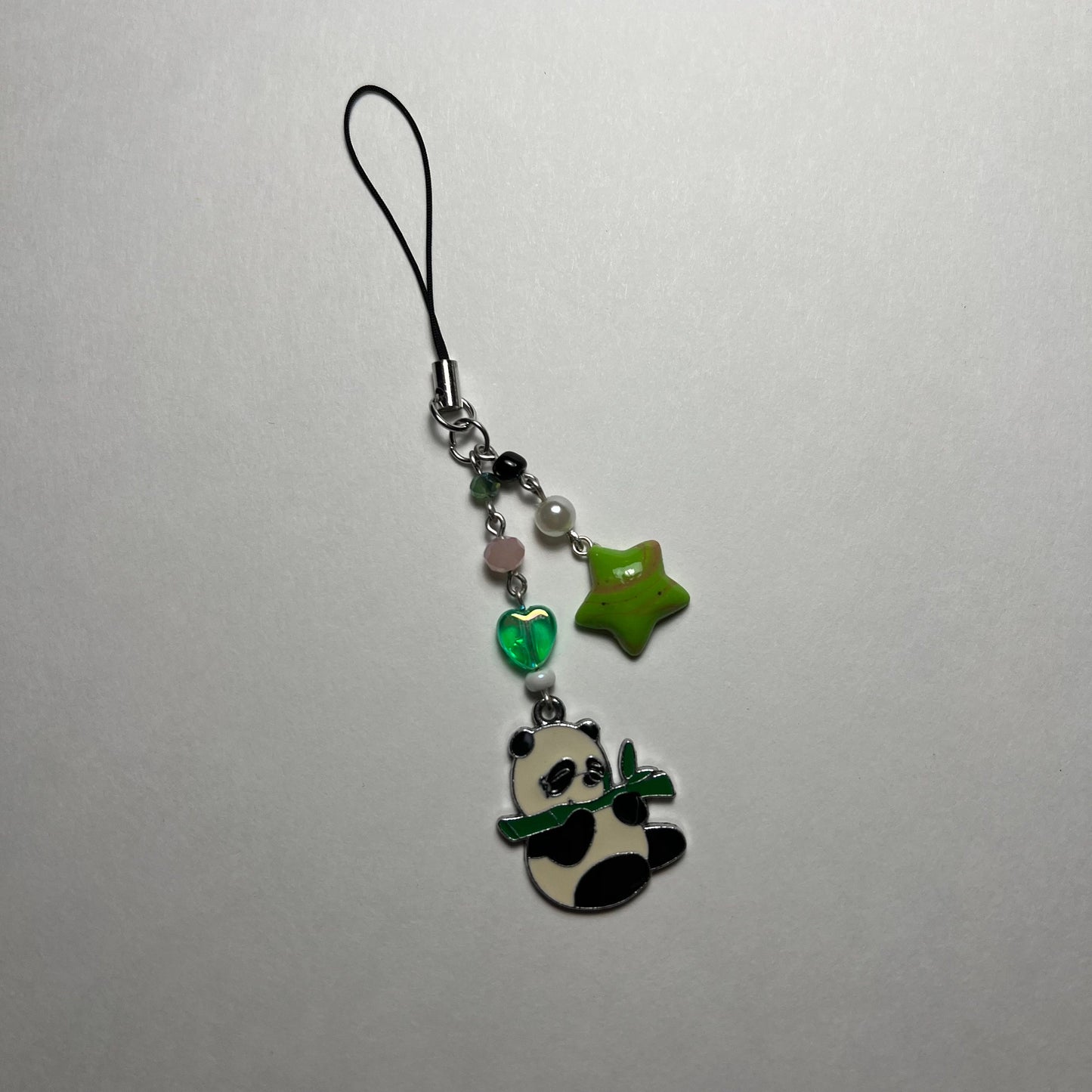 Panda Bear & Star Beaded Phone Charm